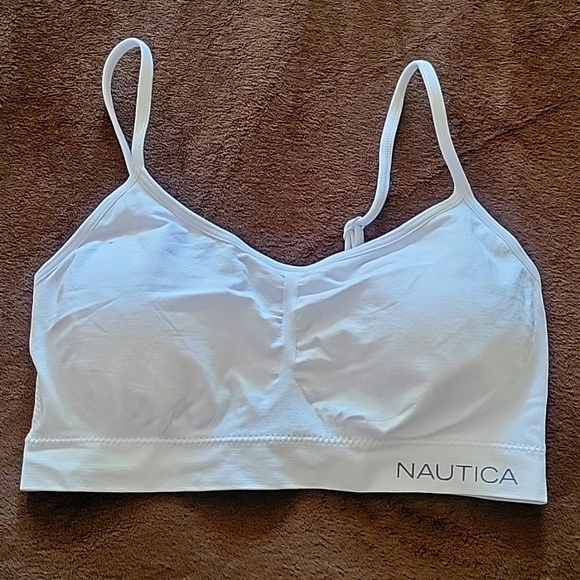 NWOT NAUTICA Intimates Sports Bra 2 Pack White & Blue - Picture 3 of 9